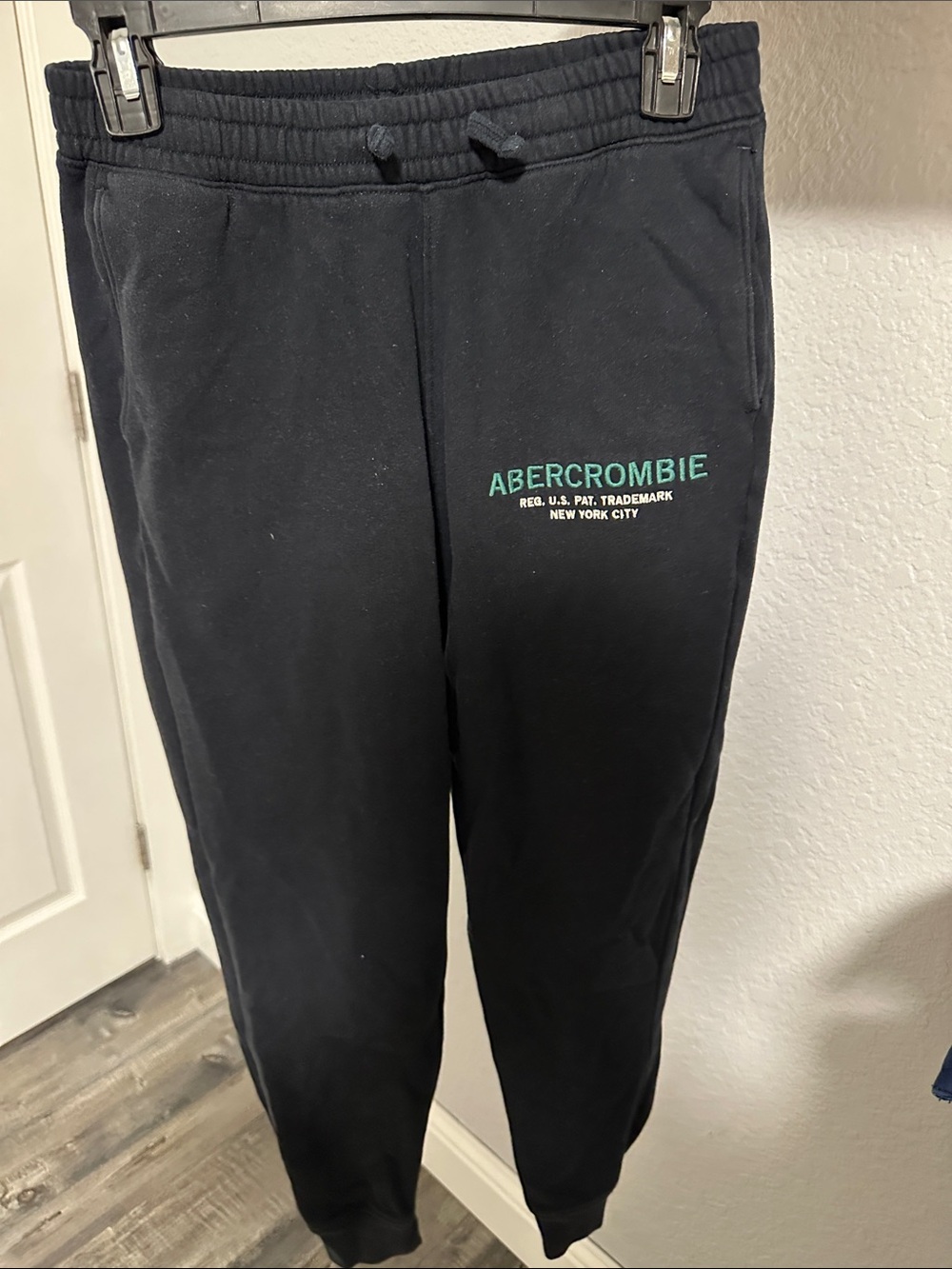 Abercrombie & Fitch Blue Sweatpants with Teal Logo